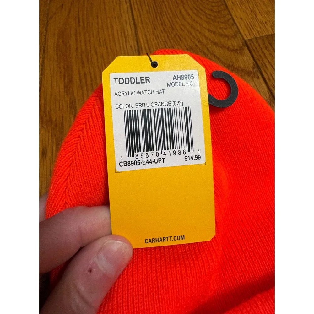 Carhartt Kids Toddler Brite Orange Acrylic‎ Watch Hat Beanie AH8905 NWT Neon
